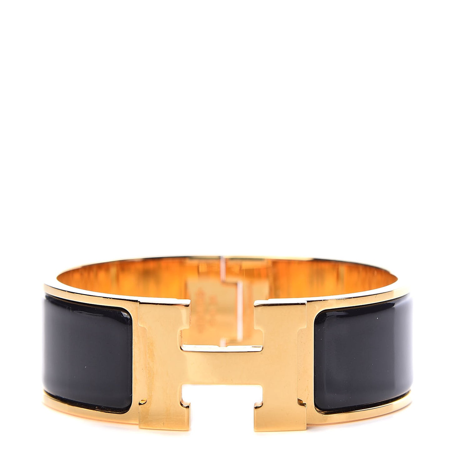 Enamel Wide Clic Clac H Bracelet PM Black