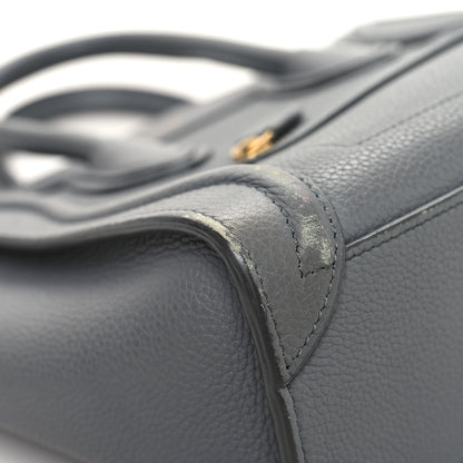 Celine Drummed Calfskin Nano Luggage Kohl 9 of 18