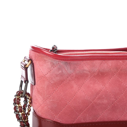 Chanel Suede Quilted Small Gabrielle Hobo Red 12 of 12