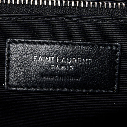 Saint Laurent Grain De Poudre Textured Mixed Matelasse Large Triquilt Monogram Satchel Black 7 of 11