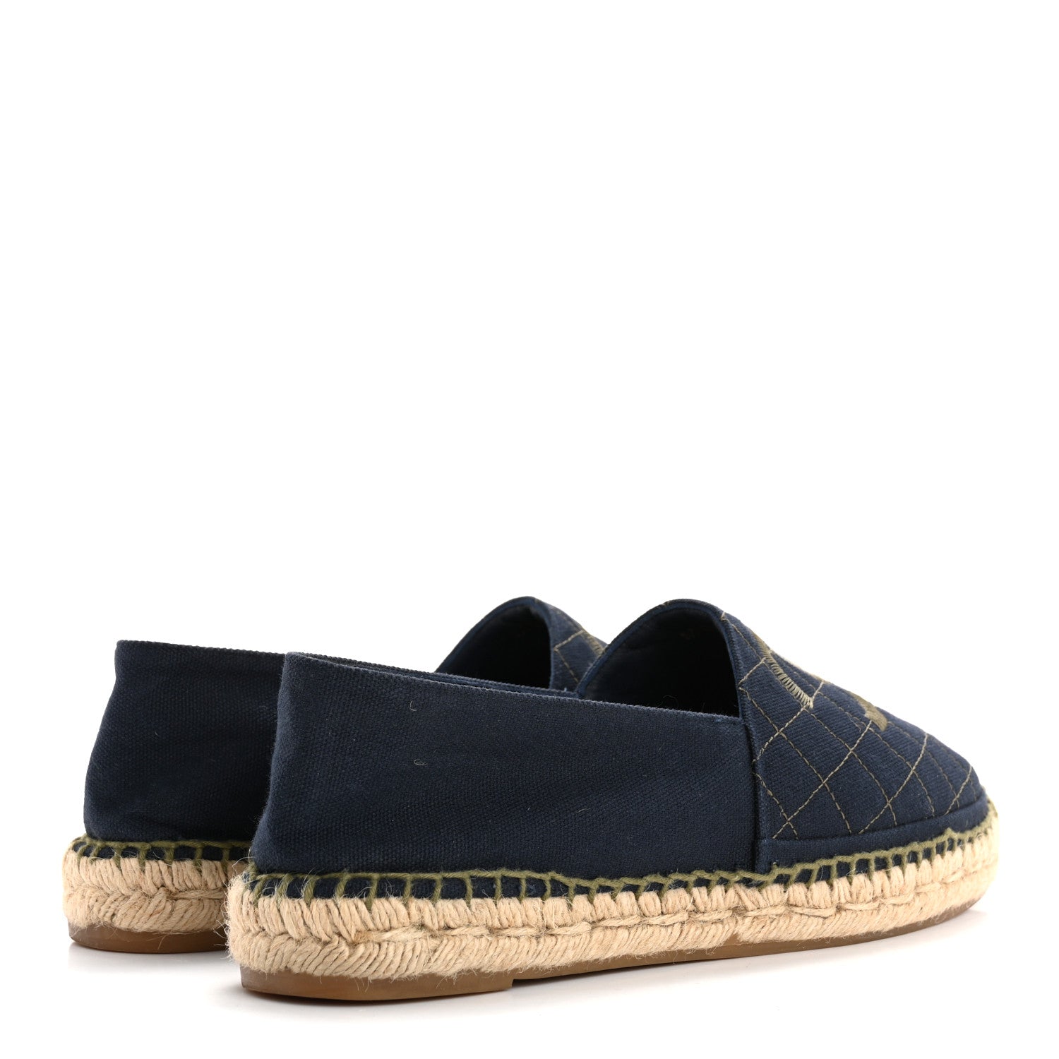 Chanel Fabric Biarritz CC Espadrilles 41 Blue Green 5 of 13