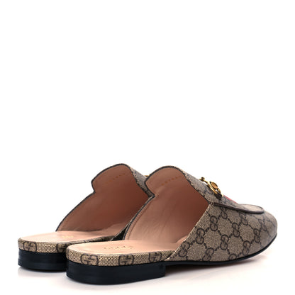 Gucci GG Supreme Monogram Tiger Womens Princetown Slippers 41 Beige Red 4 of 9