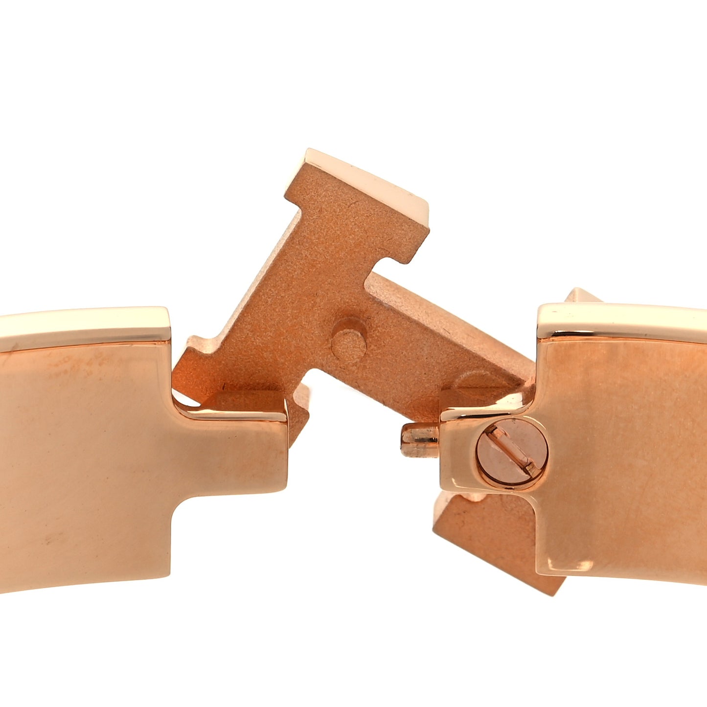 Enamel Narrow Clic Clac H Bracelet PM Rose Velours