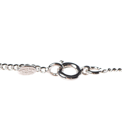 Chanel Enamel CC Necklace White Silver 6 of 8
