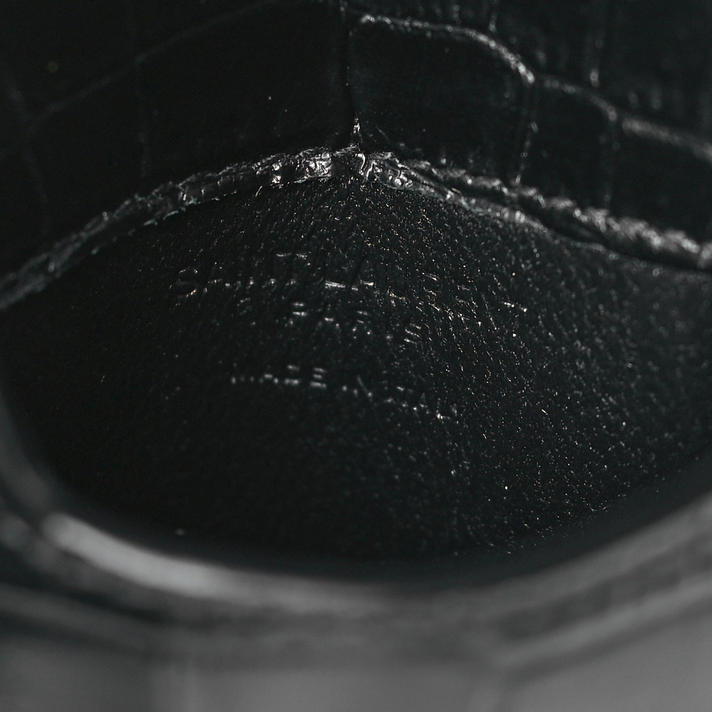 Calfskin Crocodile Embossed Phone Holder Crossbody Black