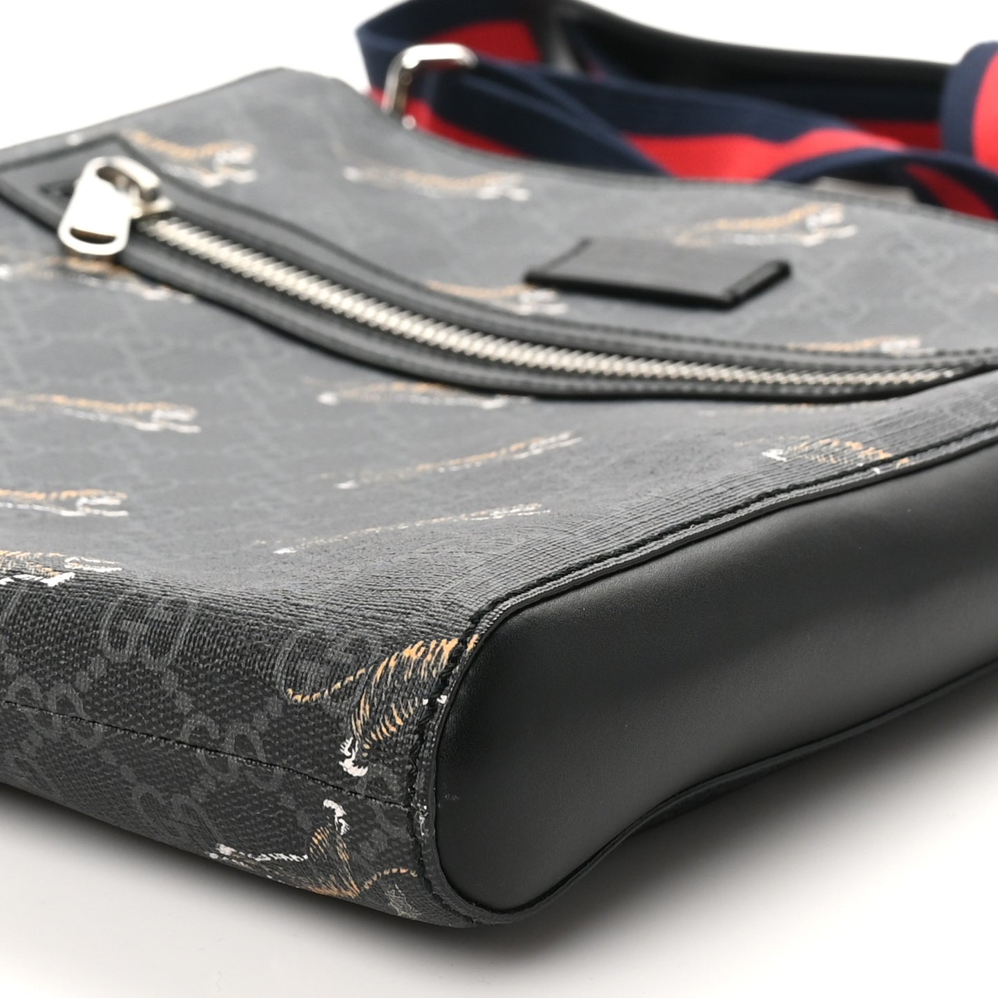 GG Supreme Monogram Tigers Web Messenger Bag Black Multicolor