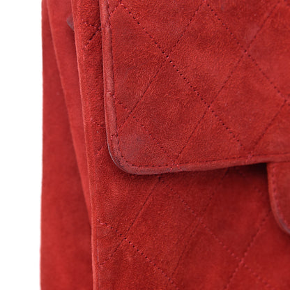Chanel Suede Quilted Mini Square Flap Red 14 of 17