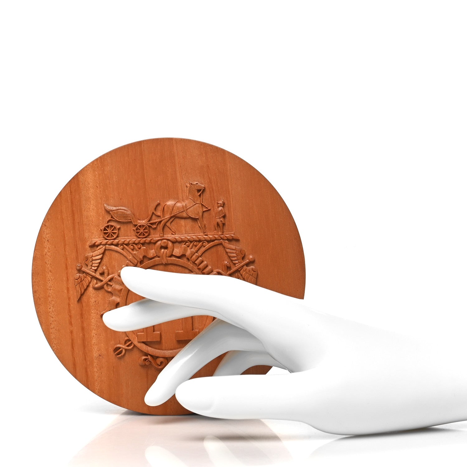Hermes Mahogany Wood Ex-Libris Twilly Box Naturel 2 of 10