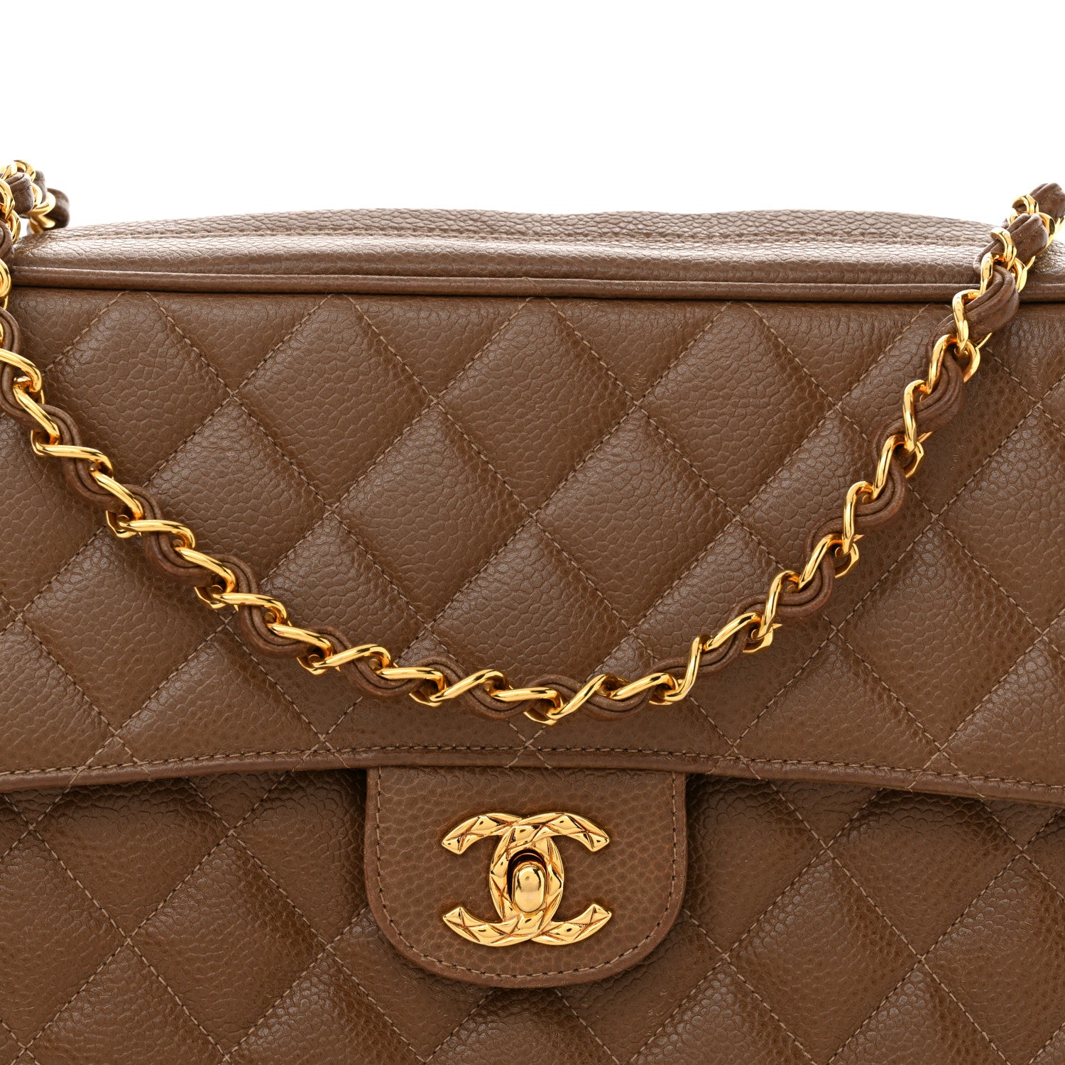 Chanel Caviar Quilted Camera Case Brown 10 of 15