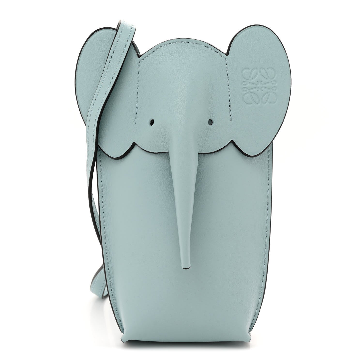 Loewe Calfskin Elephant Pouch Crossbody Bag Dusty Blue 1 of 12