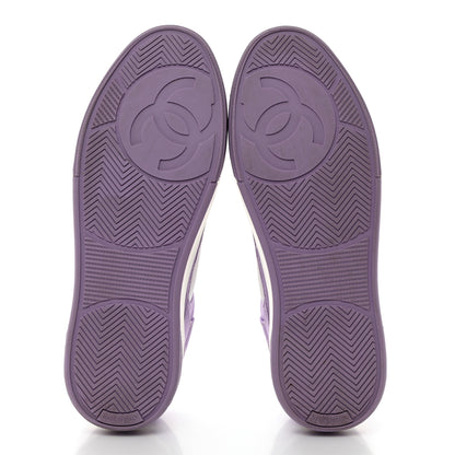 Chanel Cotton Sneakers 38 Purple White 5 of 10