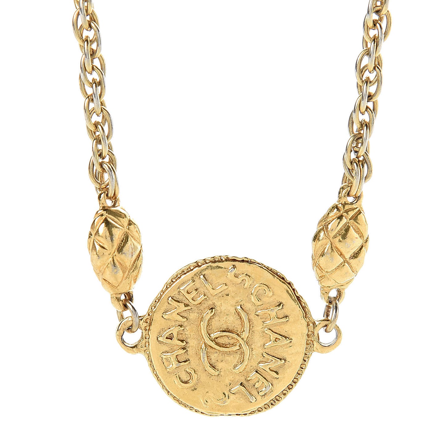 Medallion Long Chain Necklace Gold