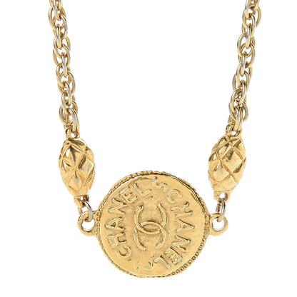 Chanel Medallion Long Chain Necklace Gold 4 of 5