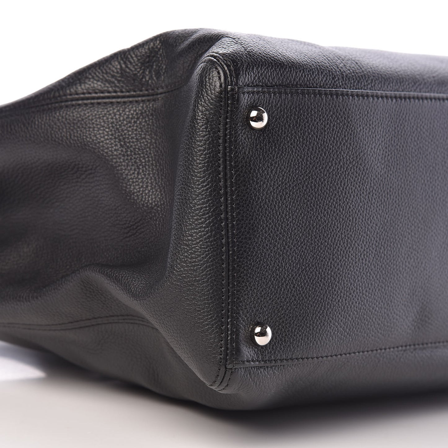 Calfskin Cerf Executive Shopper Tote Black