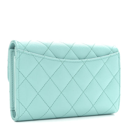 Chanel Caviar Quilted Medium Flap Wallet Light Blue 3 of 8