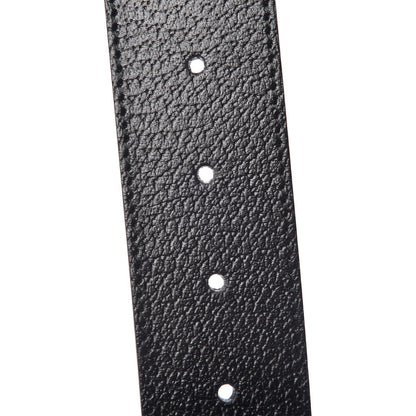 Gucci Textured Dollar Calfskin Nickel Double G 40mm Belt 85 34 Black 5 of 7