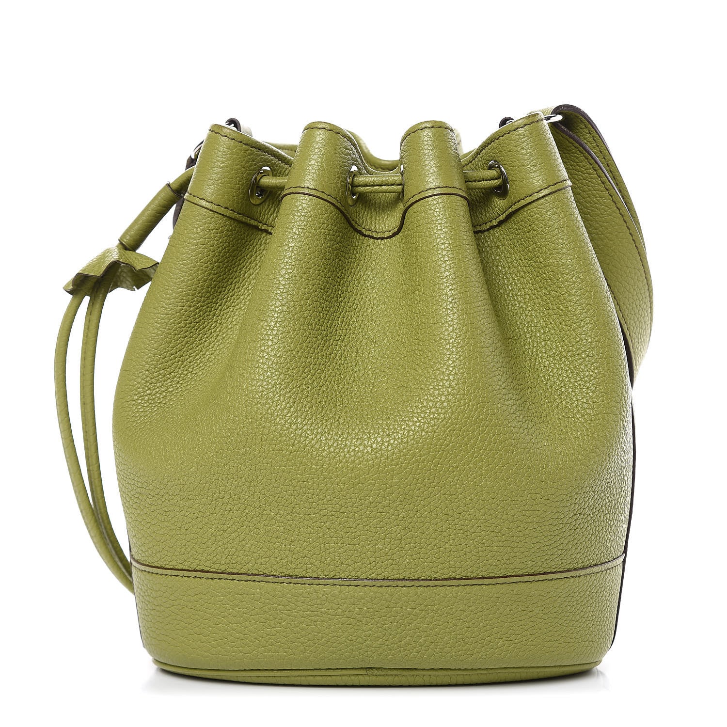 Hermes Taurillon Clemence Market Drawstring 18 Vert Anis 1 of 12