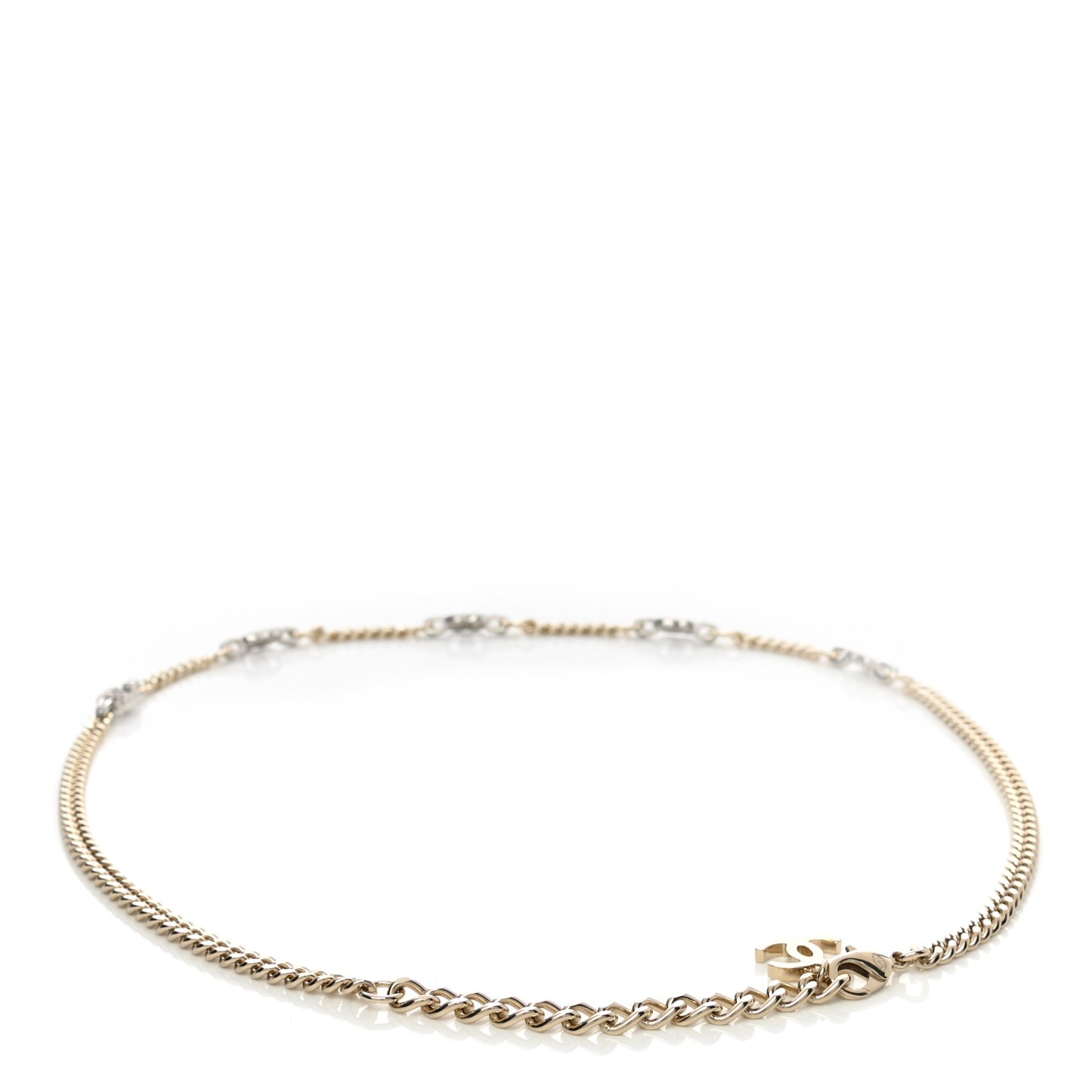 Crystal CC Chain Links Belt 80 Gold Silver