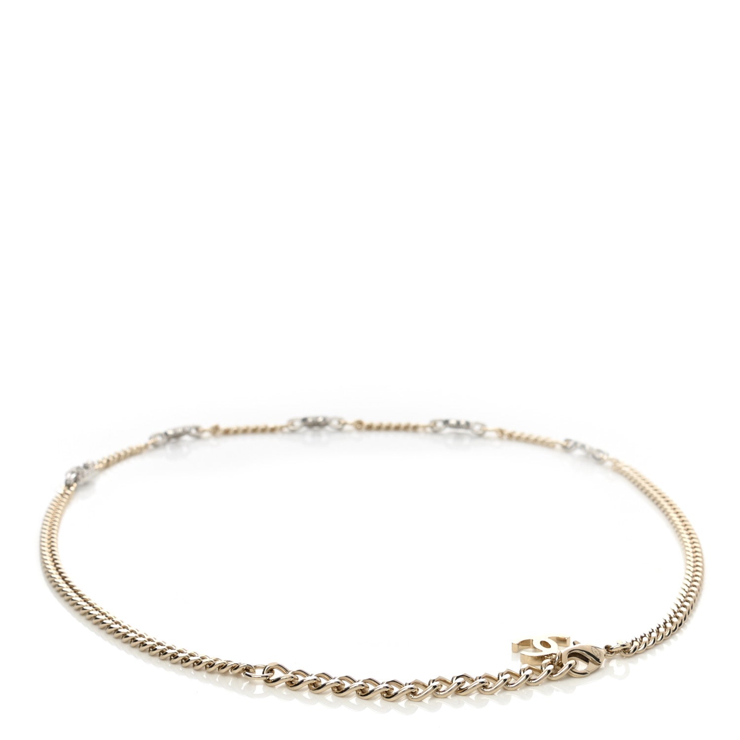 Chanel Crystal CC Chain Links Belt 80 Gold Silver 2 of 4