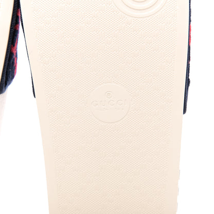 Gucci Terry Cloth GG Monogram Slide Sandals 36 Blue Red 6 of 7