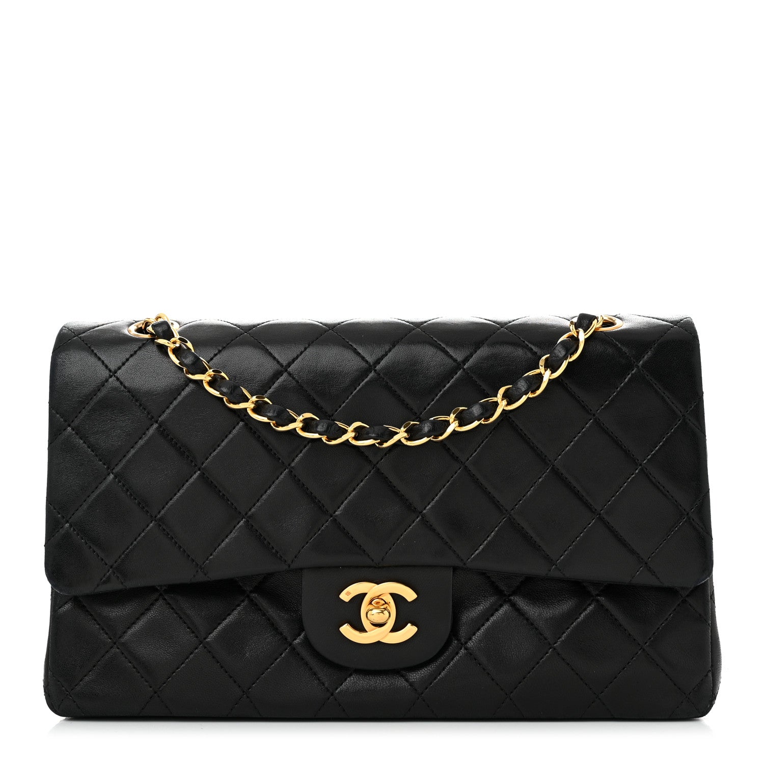 Chanel Lambskin Quilted Medium Double Flap Black 1 of 10