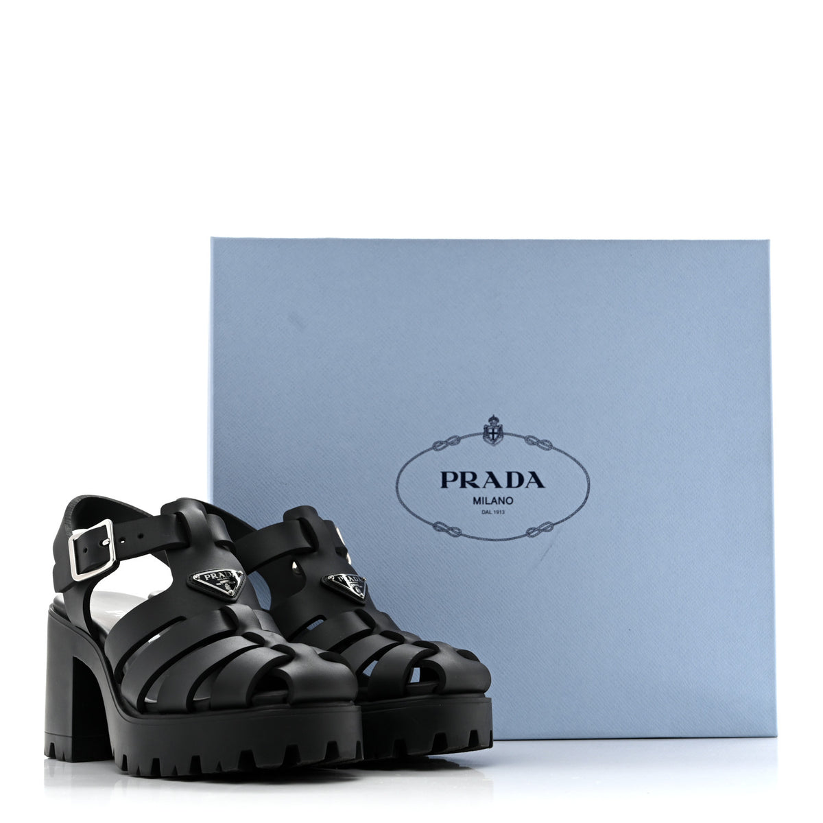 Foam Rubber Triangle Logo Monolith 55mm Cage Sandals 37 Black