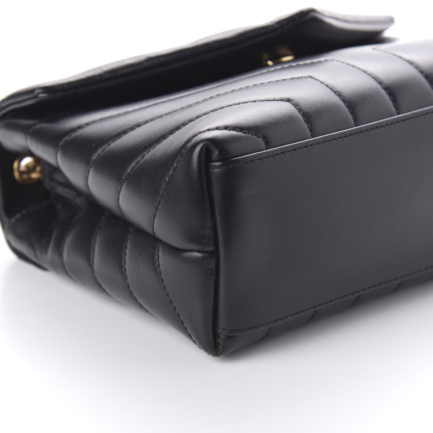 Saint Laurent Calfskin Y Quilted Monogram Small Loulou Chain Satchel Black 6 of 9