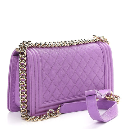 Chanel Caviar Quilted Medium Boy Flap Purple 3 of 10