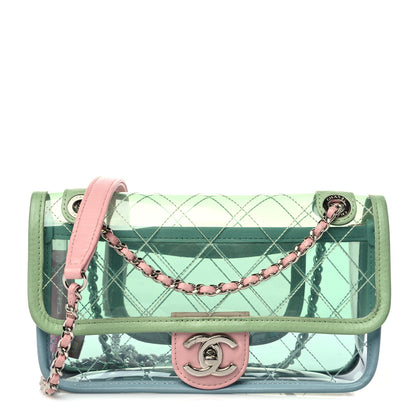 Chanel Lambskin PVC Quilted Mini Coco Splash Flap Blue Green 1 of 9