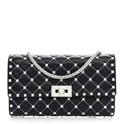 Valentino Garavani Lambskin Free Rockstud Spike Wallet On Chain Marine 1 of 12