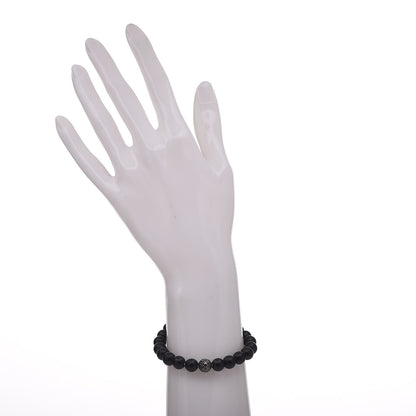 David Yurman Sterling Silver Black Diamond Onyx 8mm Spiritual Beads Bracelet 2 of 6