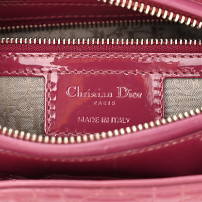 Christian Dior Patent Cannage Medium Lady Dior Dark Pink 7 of 12