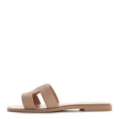 Hermes Epsom Oran Sandals 37.5 Beige Perlino 1 of 10