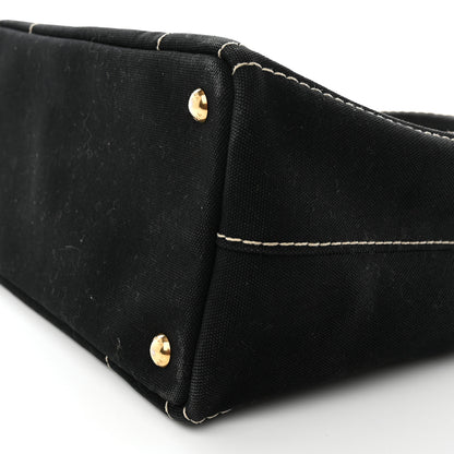 Prada Canapa Small Logo Tote Black Talco 10 of 14