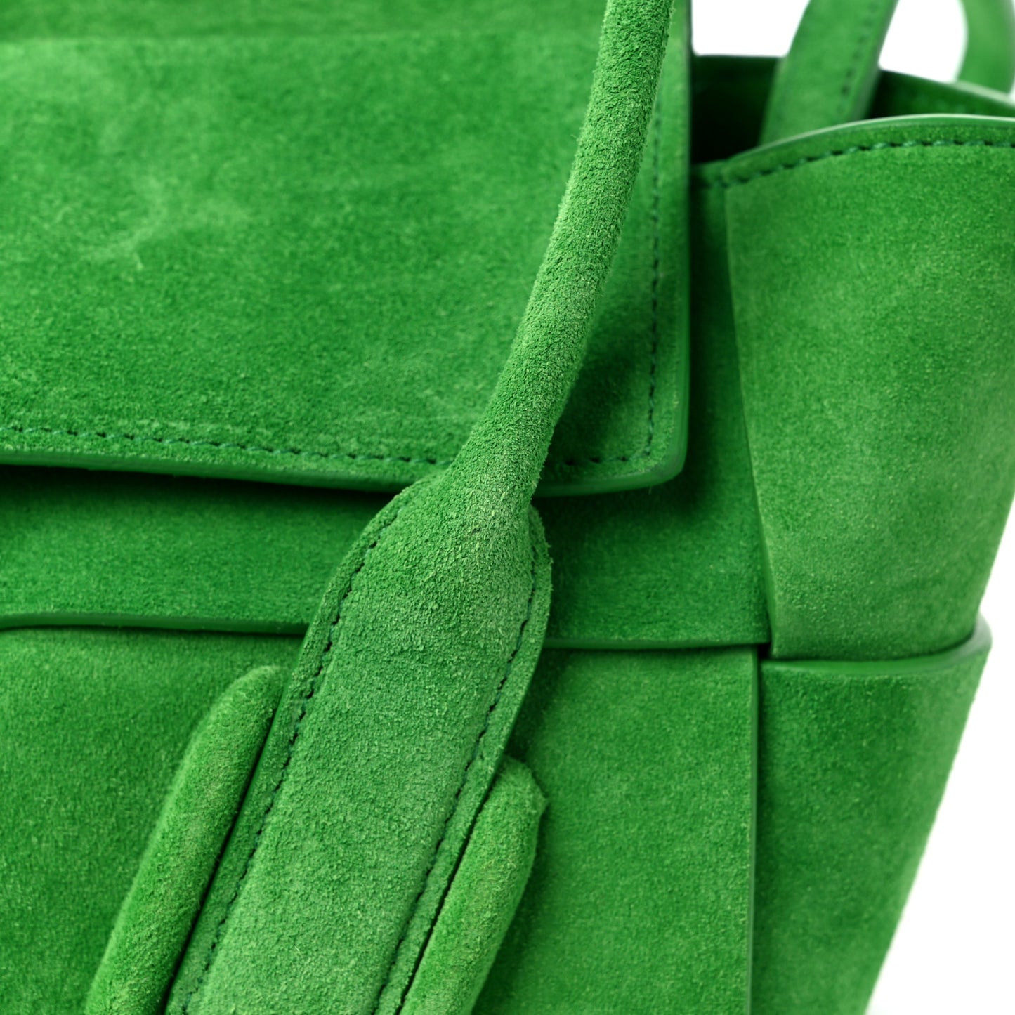 Suede Mini Maxi Intrecciato Arco 33 Parakeet
