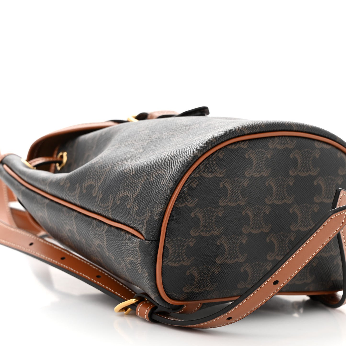 Triomphe Canvas Calfskin Mini Folco Backpack Tan