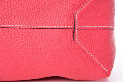 Hermes Taurillon Clemence Double Sens 36 Reversible Tote Bleu Nuit Rose Extreme 14 of 14