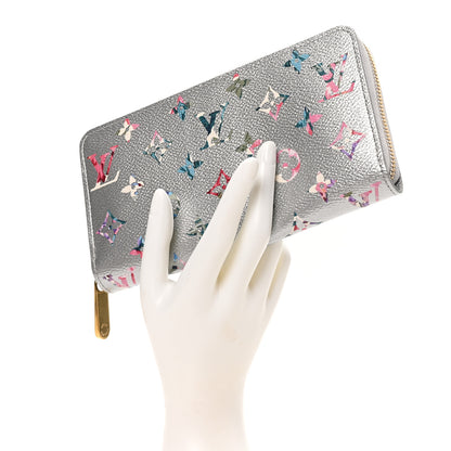 Louis Vuitton Metallic Monogram LV Garden Zippy Wallet Silver 2 of 8