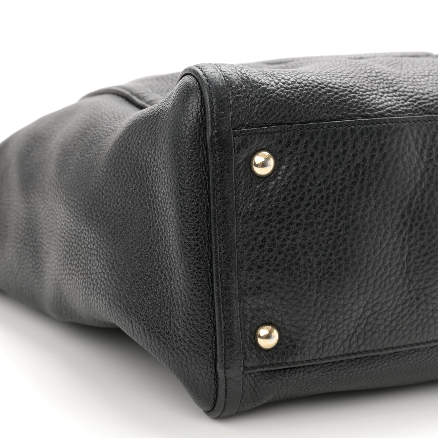 Pebbled Calfskin Medium Soho Shoulder Bag Black