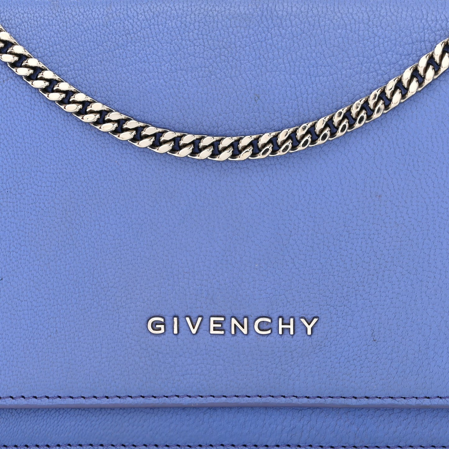 Sugar Goatskin Pandora Chain Wallet Blue