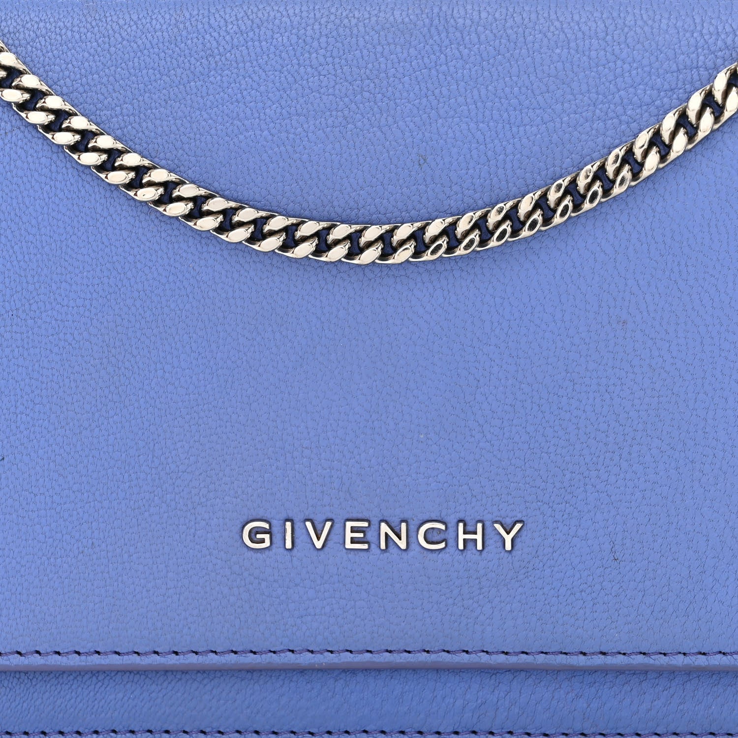 Givenchy Sugar Goatskin Pandora Chain Wallet Blue 10 of 15