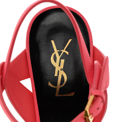 Saint Laurent Grained Calfskin Tribute 75 Platform Sandals 39.5 Rose Clair 7 of 16