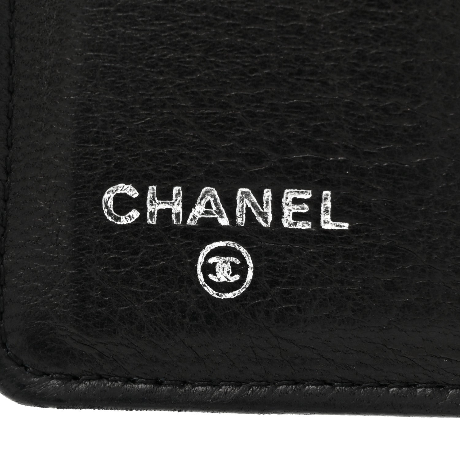 Chanel Lambskin Camellia Embossed Yen Wallet Black 7 of 10