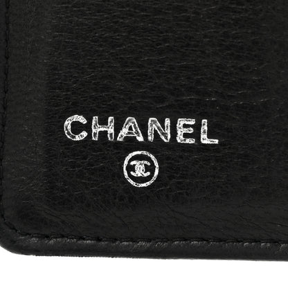 Chanel Lambskin Camellia Embossed Yen Wallet Black 7 of 10