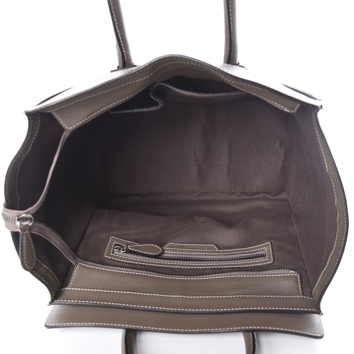Celine Drummed Calfskin Mini Luggage Souris 5 of 9