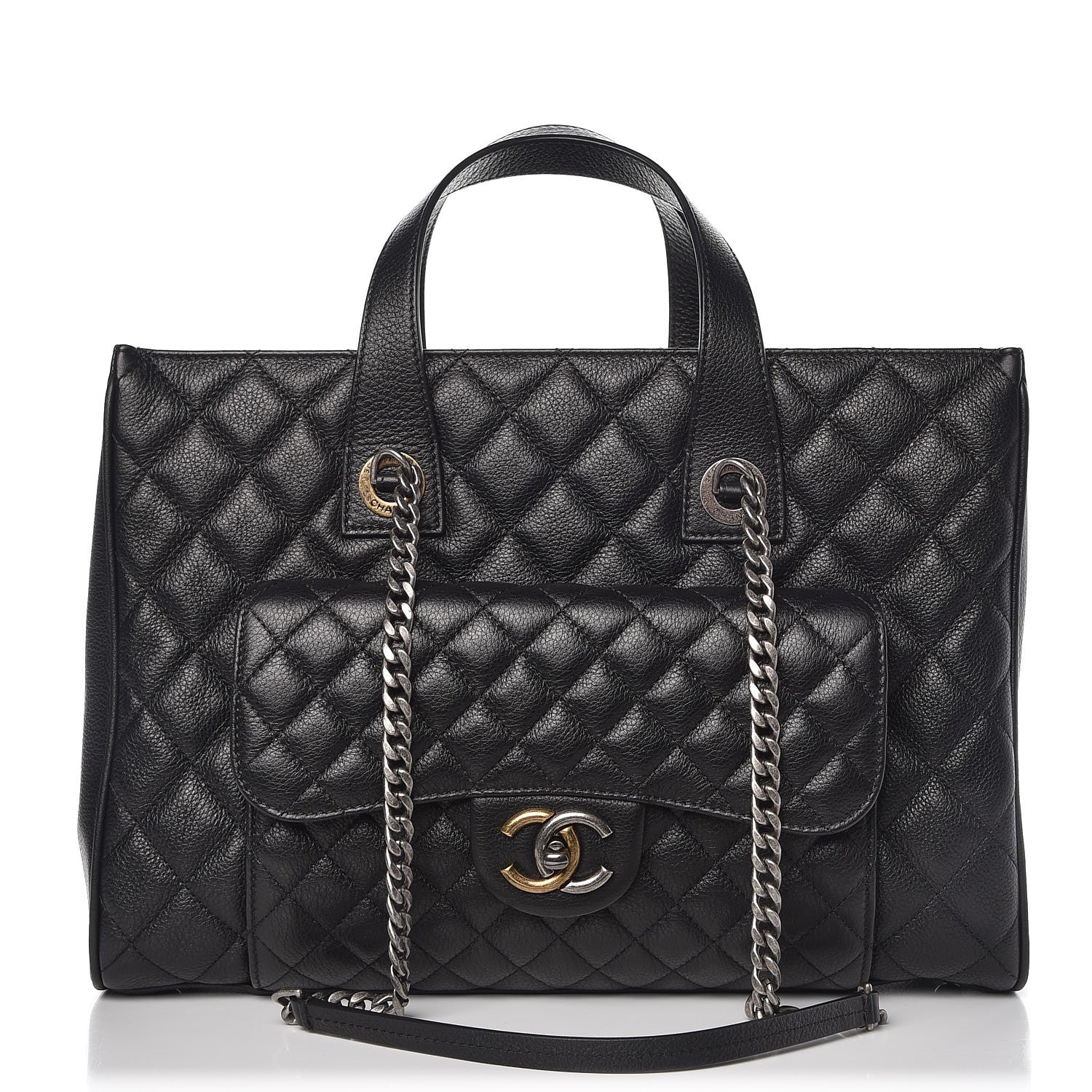 Chanel Caviar Quilted Large Casual Pocket Tote Black 1 of 8