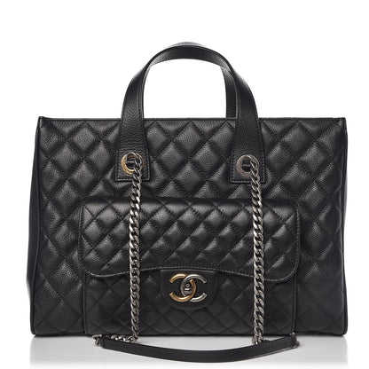 Chanel Caviar Quilted Large Casual Pocket Tote Black 1 of 8