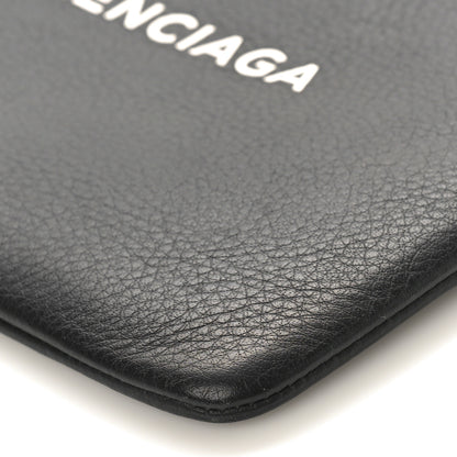 Balenciaga Calfskin Logo Medium Everyday Pouch Black 7 of 9