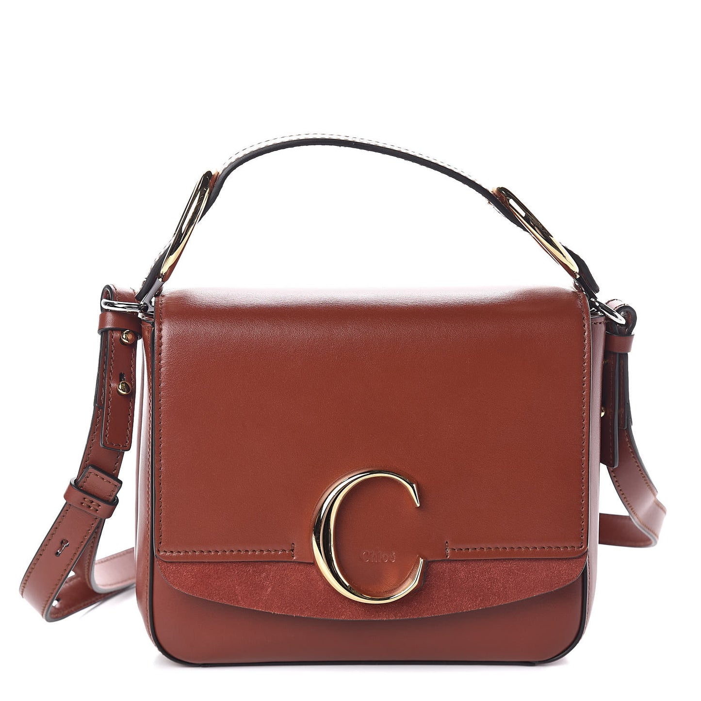 Calfskin Small C Double Carry Sepia Brown