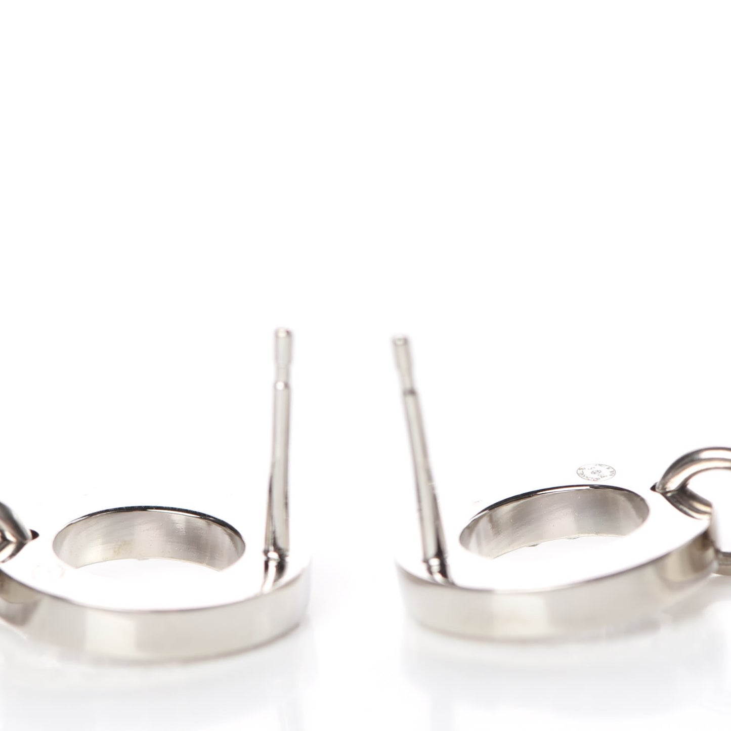 Crystal CC Drop Earrings Silver